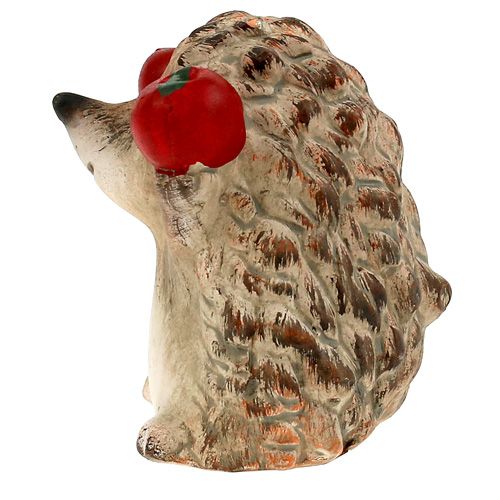 Floristik24 Figura de cerámica erizo con manzana marrón 7.5cm