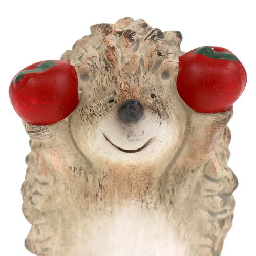 Floristik24 Figura de cerámica erizo con manzana marrón 7.5cm