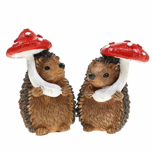Floristik24 Figura de otoño erizo con seta H7cm 6pcs