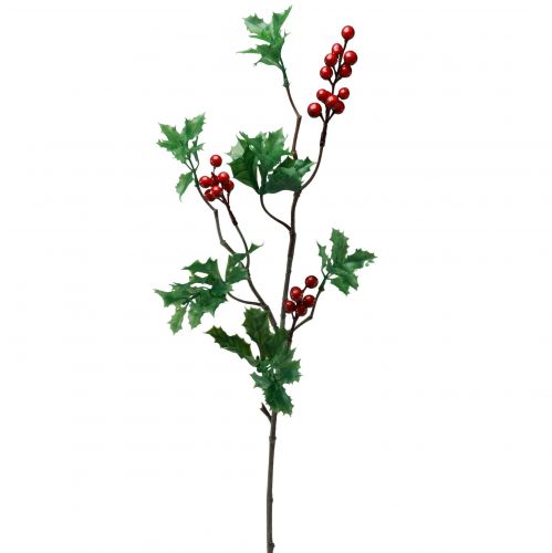 Ilex Rama de Baya de Acebo Artificial Bayas Rojas 75 cm