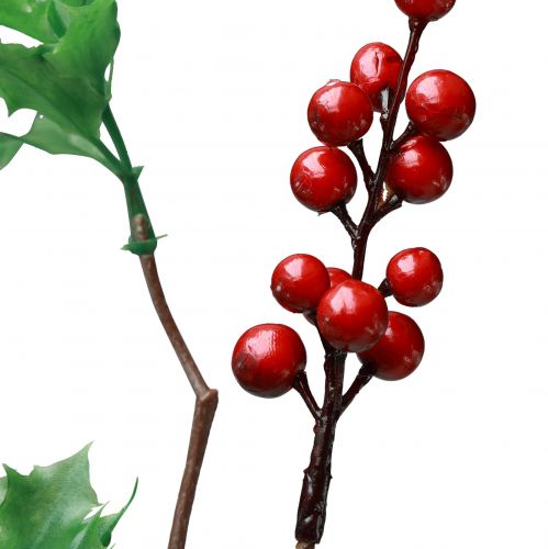 Floristik24 Ilex Rama de Baya de Acebo Artificial Bayas Rojas 75 cm