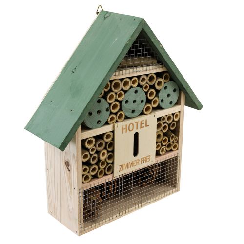 Artículo Insect Hotel Casa de insectos de madera verde natural 26,5x9x31cm