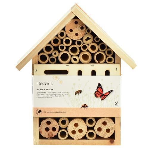 Artículo Hotel de insectos casa de insectos de madera de abeto natural Al. 23,5 cm