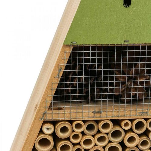 Floristik24 Insect Hotel Insect House Madera Verde Amarillo 30,5x39cm