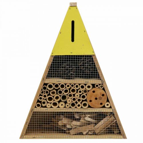 Floristik24 Insect Hotel Insect House Madera Verde Amarillo 30,5x39cm
