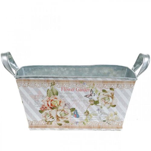 Floristik24 Jardinera jardinera de metal decoración de verano 20 × 12 × 10cm
