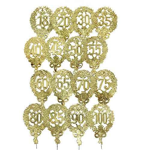 Números de aniversario dorados.