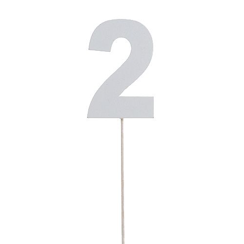 Número de aniversario &quot;2&quot; en el personal blanco L27cm 10pcs