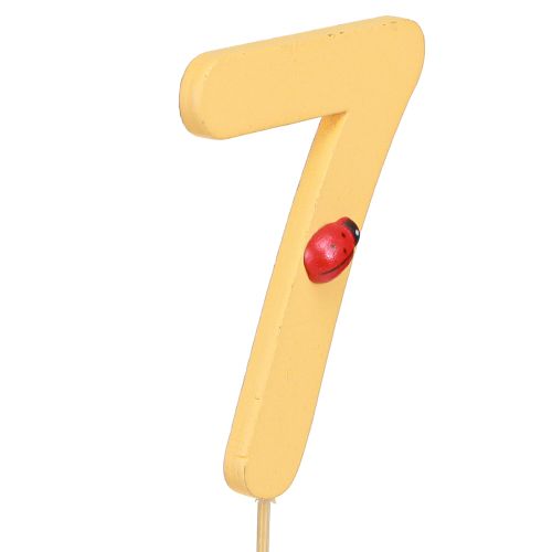 Artículo Número de aniversario "7" en el palo Tapones de números de colores 7,5 cm 16 piezas