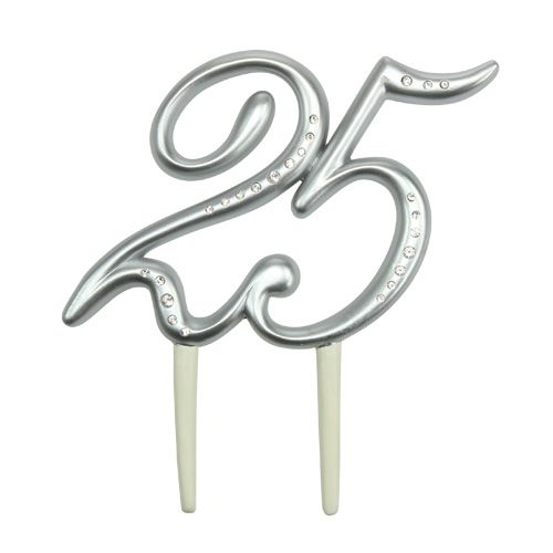 Floristik24 Número &quot;25&quot; para tapar plata 15.5cm