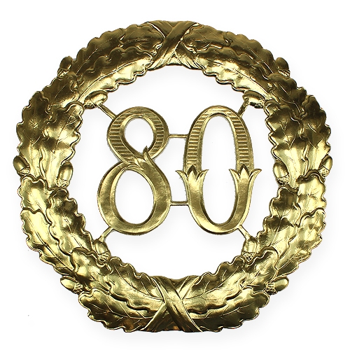 Artículo Aniversario numero 80 en oro Ø40cm