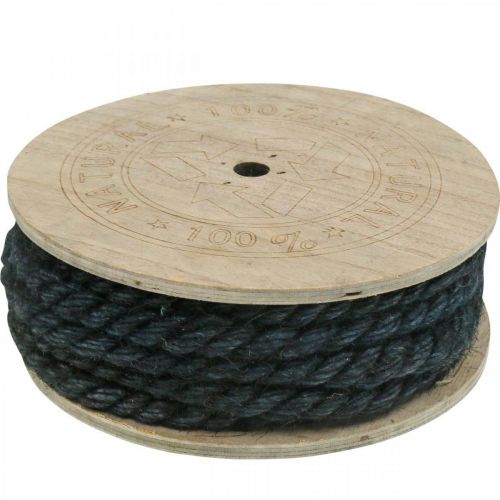 Artículo Cuerda de yute negra, cuerda decorativa, fibra de yute natural, cuerda decorativa Ø8mm 7m
