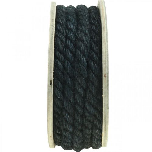 Artículo Cuerda de yute negra, cuerda decorativa, fibra de yute natural, cuerda decorativa Ø8mm 7m