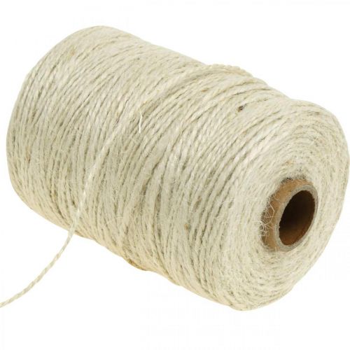 Artículo Cordón de yute blanco, bricolaje, hilo decorativo natural, cordón decorativo Ø2mm L200m