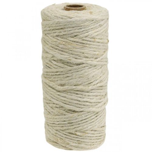 Floristik24 Cordón de yute, cordón decorativo, cinta artesanal color natural, blanqueado Ø4mm L100m