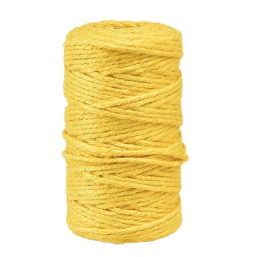 Floristik24 Cinta de yute cordón de yute cinta decorativa cinta de yute amarillo Ø4mm 100m