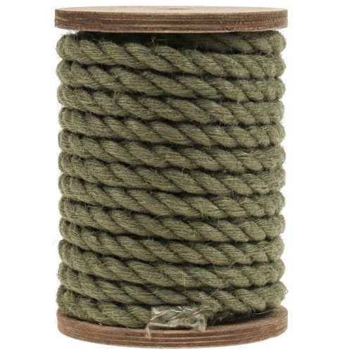 Floristik24 Cinta de yute cordón de yute cordón decoración de yute verde oliva Ø7mm 5m