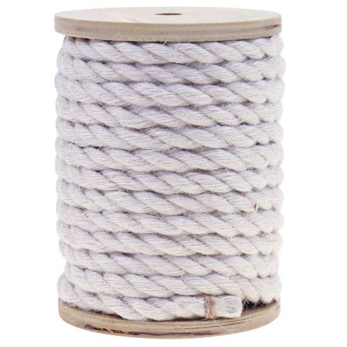 Floristik24 Cinta de yute cordón de yute cordón decoración de yute blanco crema Ø7mm 5m