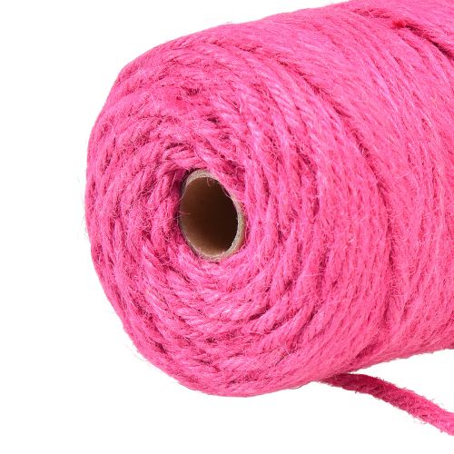 Artículo Cordón de cinta de yute cinta decorativa de yute yute fucsia Ø4mm 100m