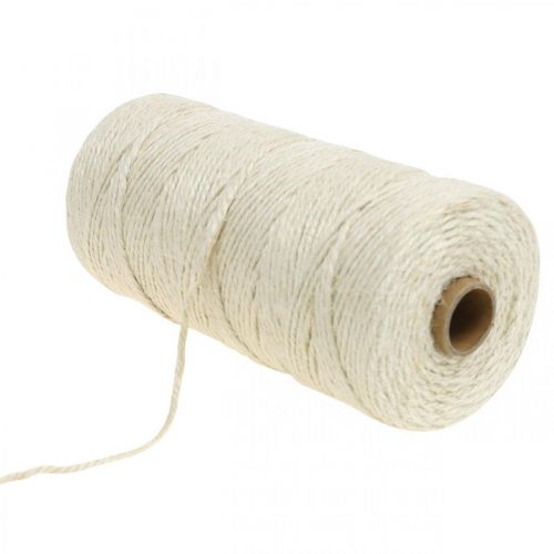 Artículo Cordón de yute, cordón de yute natural colores naturales, blanqueado Ø3mm L200m