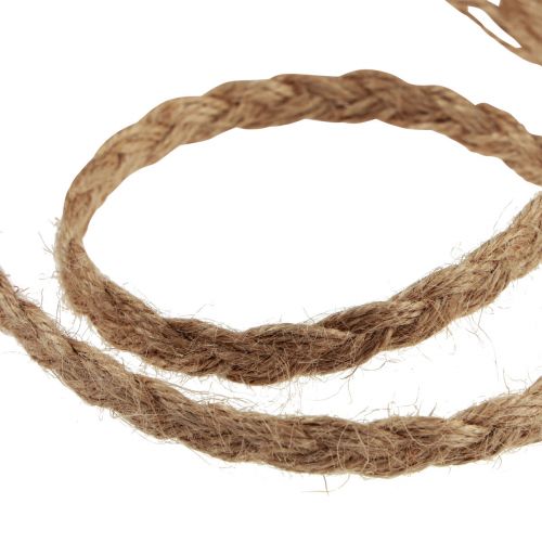 Artículo Cinta de yute cordón de yute trenzado carrete de madera natural 10mm 6m