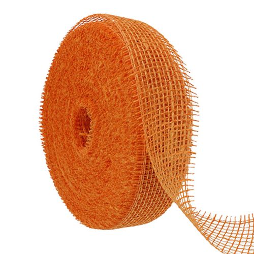 Cinta de yute, color naranja claro, 5 cm de ancho, 40 m de largo. comprar | Floristik24.es