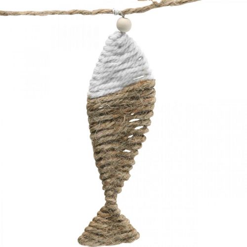 Floristik24 Guirnalda decoración marinera yute 6 peces con estrella de mar 120cm