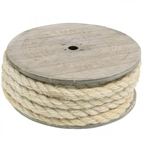 Floristik24 Cuerda de yute cordón decoración crema de yute fibra natural 8mm 7m