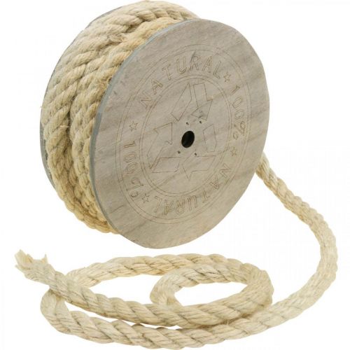 Artículo Cuerda de yute cordón decoración crema de yute fibra natural 8mm 7m