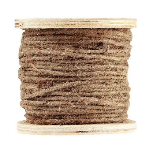 Cordón de yute cinta de yute en carrete de madera decoración de yute natural 130g