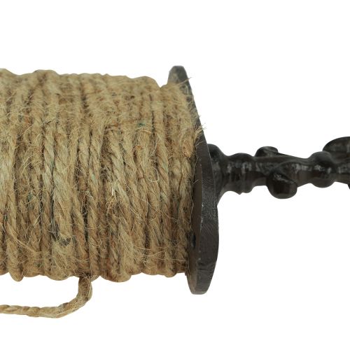 Artículo Cordón de yute en carrete vintage de hierro fundido 12×4,5×32cm