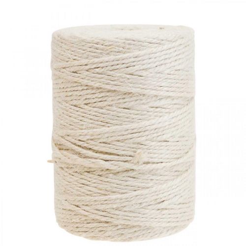 Floristik24 Cordón de yute Cordón de yute Cordón decorativo de yute blanco Ø3mm L150m