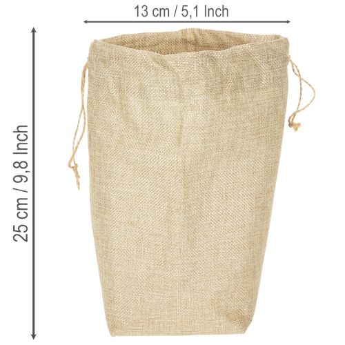 Bolsa de yute de 13,5 × 11 cm y 25 cm de alto. | Floristik24.es