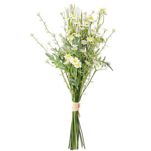 Artículo Ramo de manzanilla artificial en verde blanco amarillo L45cm