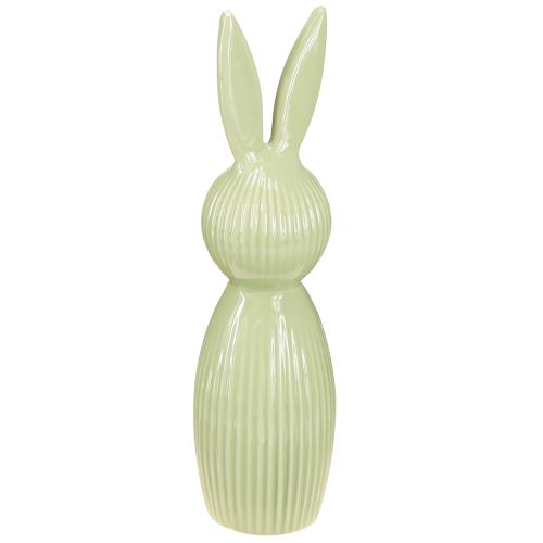 Floristik24 Figura de conejo de Pascua de cerámica en verde pastel, decoración de mesa, 22 cm, 2 piezas