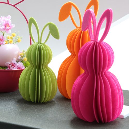 Artículo Figura decorativa de conejo de fieltro para colgar, perfecta para decoraciones de primavera, 20cm, 4 piezas