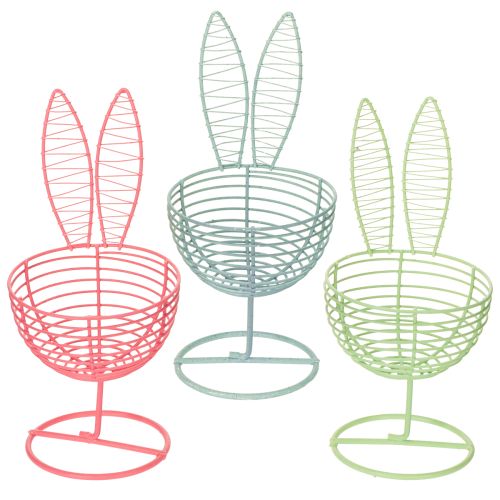 Conejo de alambre como objeto decorativo abierto para ideas modernas de primavera y Pascua, 16 cm, 3 piezas