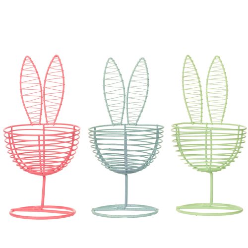 Artículo Conejo de alambre como objeto decorativo abierto para ideas modernas de primavera y Pascua, 16 cm, 3 piezas