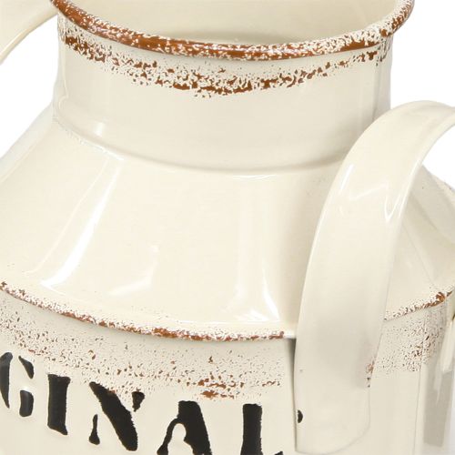 Artículo Jarra de metal decorativa &quot;Original 1982&quot; Crema Óxido H13cm 2uds