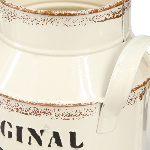 Artículo Jarra de metal decorativa &quot;Original 1982&quot; Crema Óxido H16cm 2uds