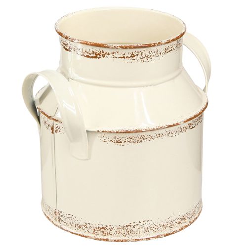 Artículo Jarra de metal decorativa "Original 1982" Crema Óxido H16cm 2uds