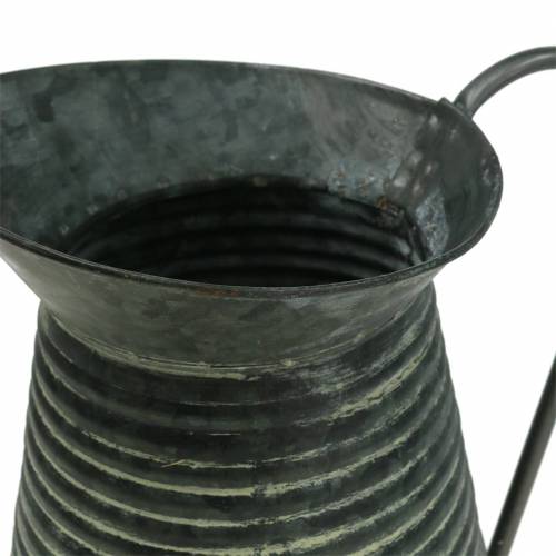 Floristik24 Regadera decorativa zinc gris negro lavado Ø18cm H26cm