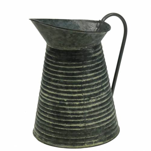 Floristik24 Regadera decorativa zinc gris negro lavado Ø18cm H26cm