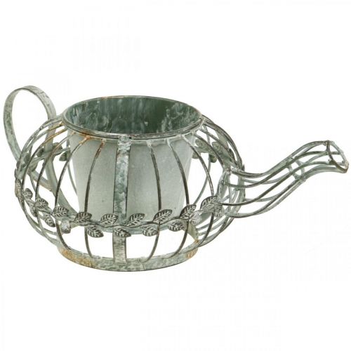 Jardinera decorativa cafetera maceta de metal para plantar L15.5cm Ø11.8cm