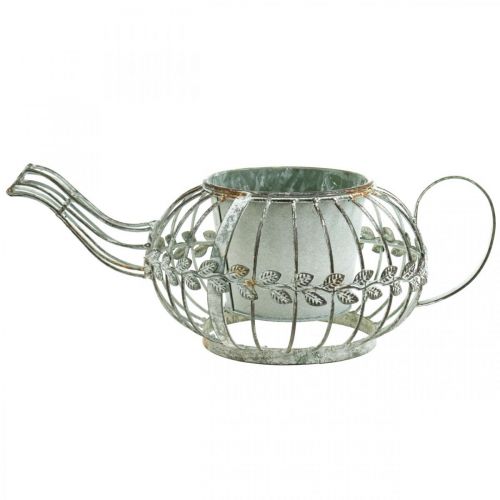 Floristik24 Jardinera decorativa cafetera maceta de metal para plantar L15.5cm Ø11.8cm