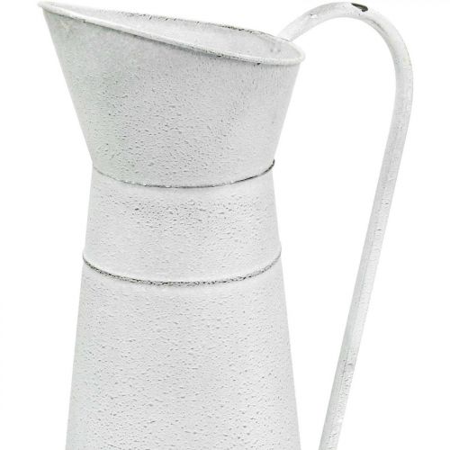 Floristik24 Jarra decorativa metal jarra de metal rústico blanco Ø16,5cm Alt. 41cm