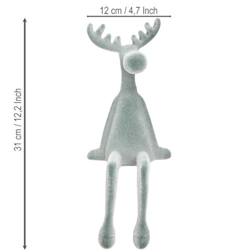 Artículo Alce con borde decorativo, altura 31 cm, gris, 3 piezas