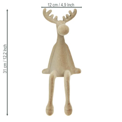 Artículo Borde flocado de alce marrón 31 cm 3 piezas