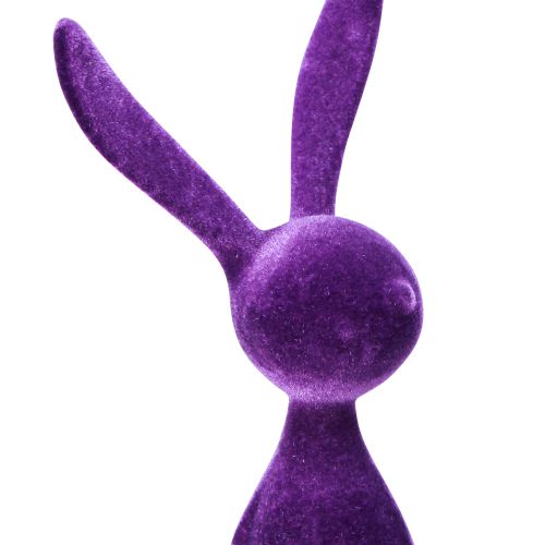 Floristik24 Conejito de Pascua Edge Sitter Flocado Morado – 2.ª opción – Lila 36 cm 3 piezas