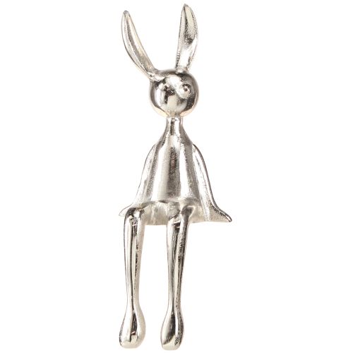 Taburete Edge Conejo de Pascua Metal Plata 12×11×34cm